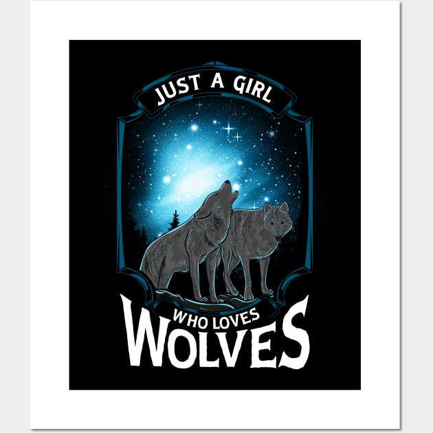 Cute Just A Girl Who Loves Wolves Lone Wolf Wall Art by theperfectpresents